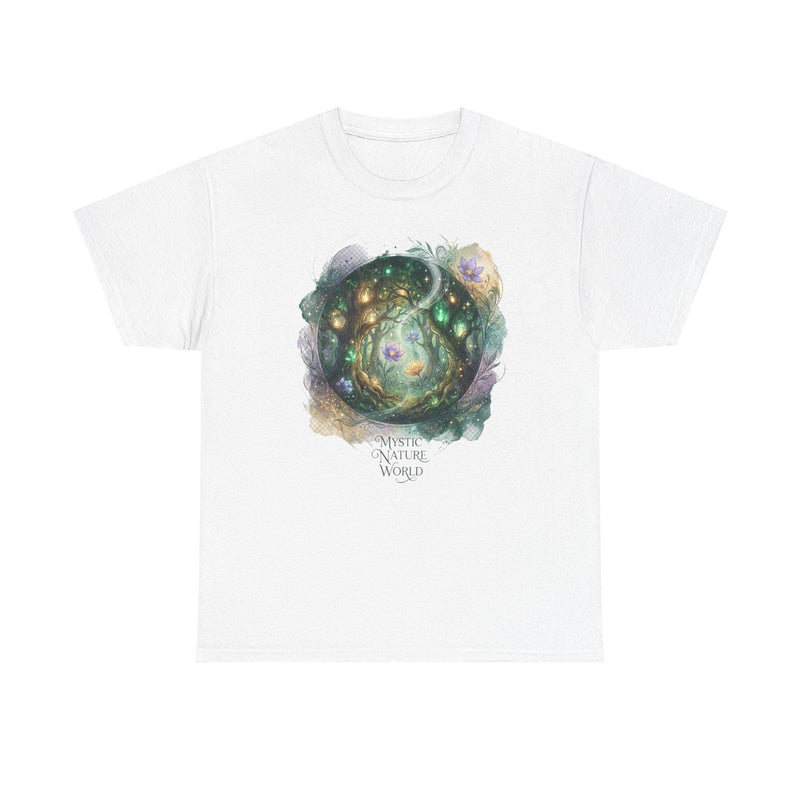 Mystischer Waldkugel-T-Shirt | Fantastische Wald-Mondlicht-Illustration