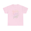 Breathe Reflect Grow T-Shirt | Pastel Script Mindfulness Tee
