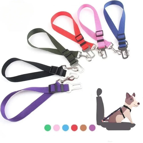 Adjustable Pet Cat Dog Car Seat Belt Pet Seat Vehicle Dog Harness Lead Clip Safety Lever Traction Dog Collars Dogs Accessoires Pets Products