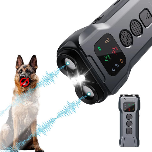 Ultraschall-Hundebellabschreckungsgeräte, Wiederaufladbares Anti-Bell-Gerät für Hunde 2025, LED-Taschenlampe, 10,6 m Reichweite zum Stoppen des Bellens
