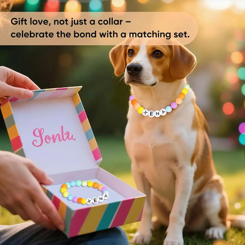 PawBond™ – Personalisiertes Haustierhalsband & passendes Armband-Set 🐾💖