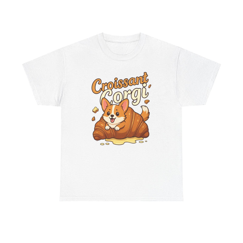 T-shirt Corgi Croissant | T-shirt illustration chien Corgi